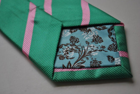 green striped tie with pink club stripes